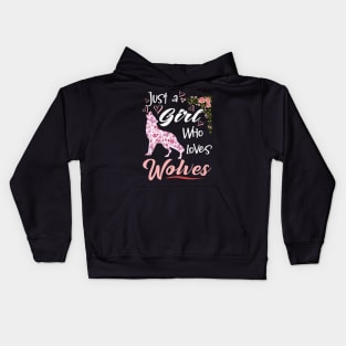 just a girl who loves Wolves Kids Hoodie